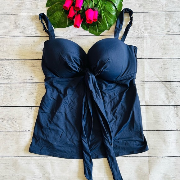 Coco Reef Women’s Navy Blue Padded Tankini Swim Top Size 32/34D - Picture 3 of 7